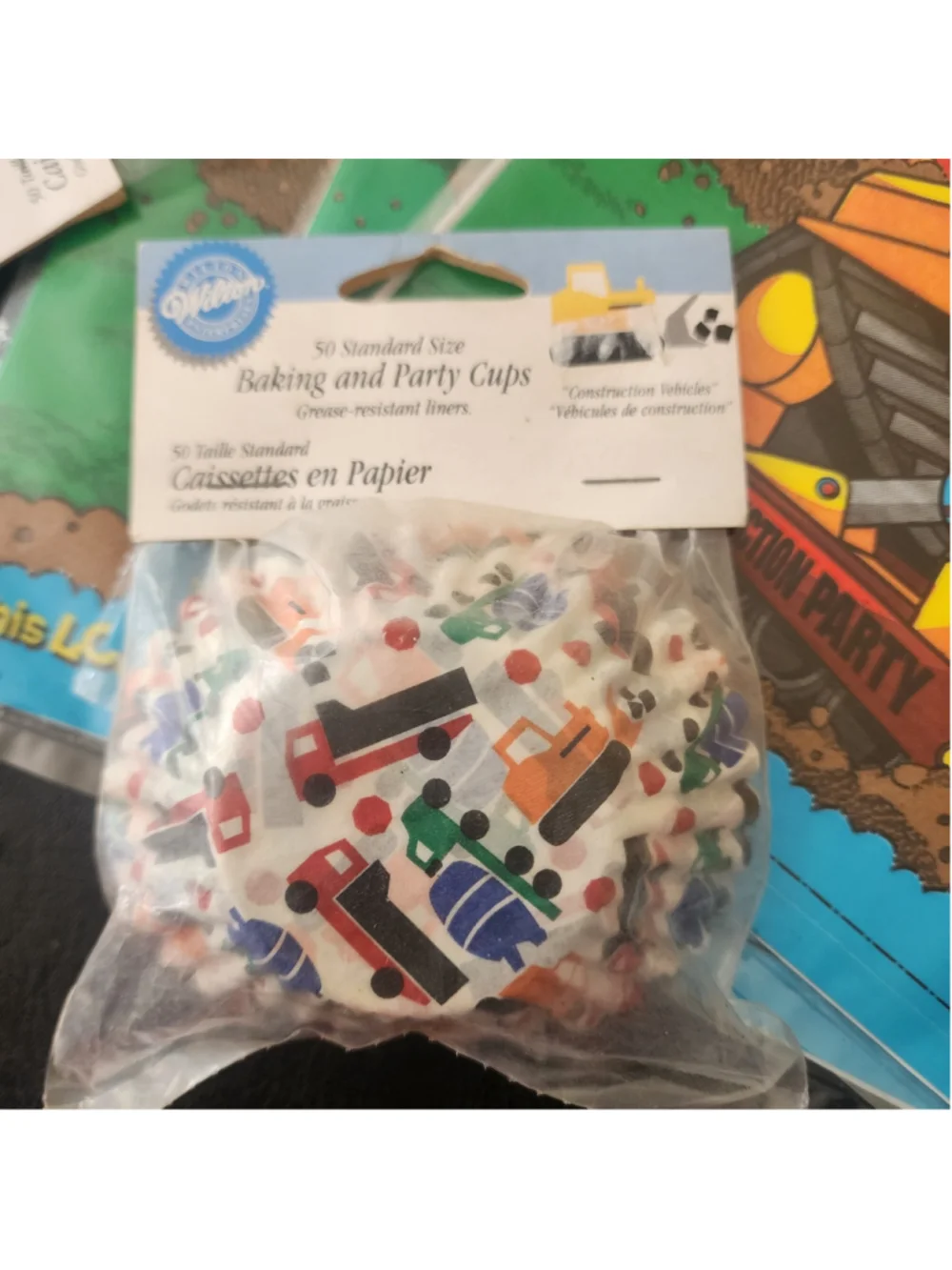 Vintage Construction Part Loot Bags Cupcake Liners Unique and Wilton, NOS